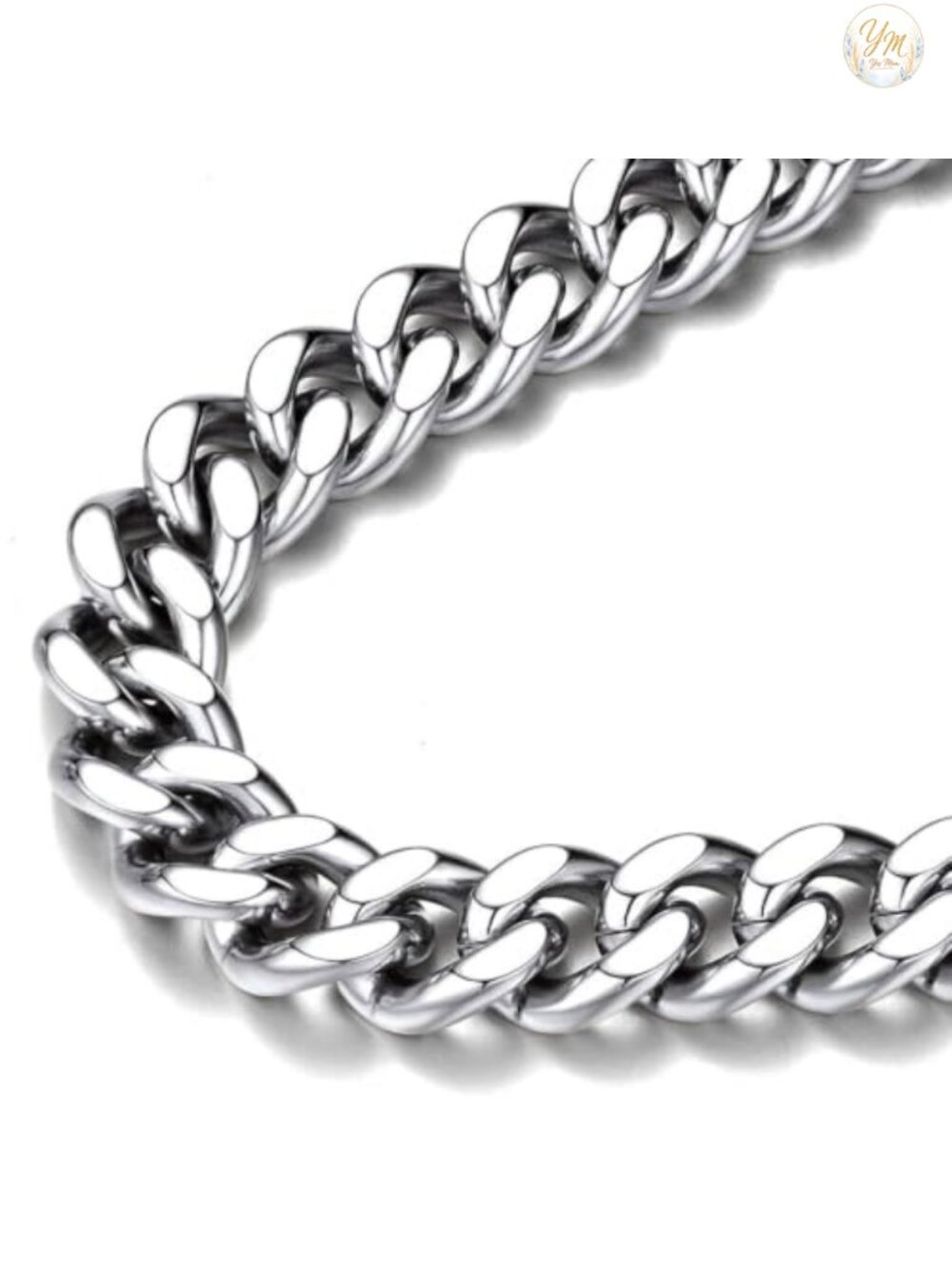 Men's Curb Chain Necklace 18K Gold Plated Stainless Steel Hip Hop 12mm